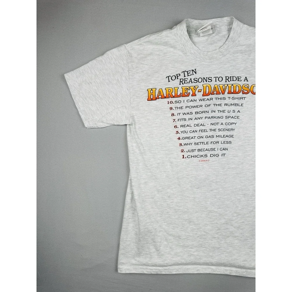 Vintage 2006 Harley Davidson Top 10 Reasons T Shirt Carroll Iowa Biker S
